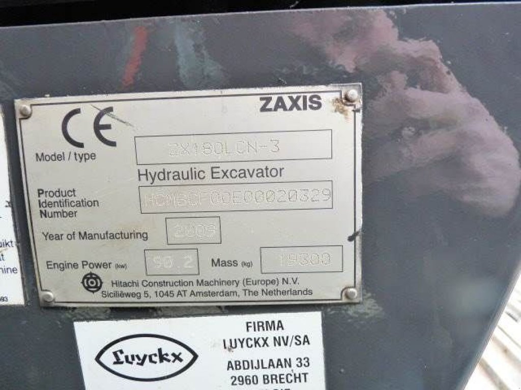 Kettenbagger a típus Hitachi ZX 180 LC N-3, Gebrauchtmaschine ekkor: Roosendaal (Kép 7)