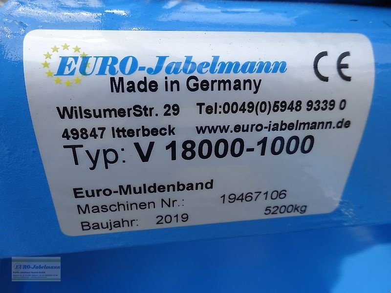 Lagertechnik a típus EURO-Jabelmann Förderband Muldenband V 18000-1000, 18 m, NEU, Kundenwunsch, Neumaschine ekkor: Itterbeck (Kép 20)